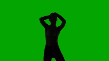 Cinsel genç kız dans, siluet