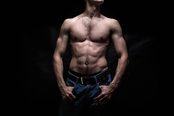 Muscular man with naked torso — Stock Photo, Image