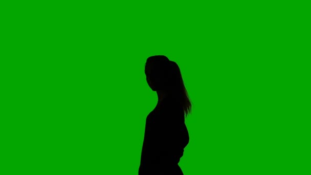 Silhouette of dancing plastic slim girl — Stock Video