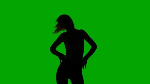 Sexual dancing woman, silhouette — Stock Video
