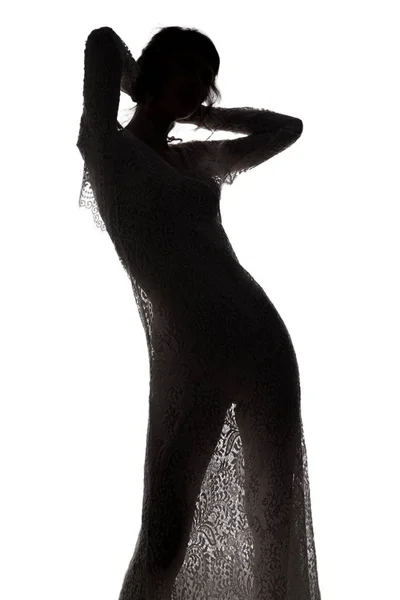 Transparan elbiseli seksi kadın — Stok fotoğraf
