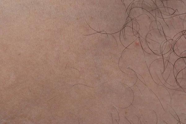 Foto de homem textura do peito com cabelos, tiro macro — Fotografia de Stock