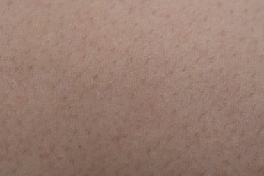 Kadın derisinin küçük tüylü fotoğrafı, yakın plan fotoğrafı.