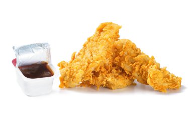 Barbekü soslu sarı çıtır kızarmış tavuk göğsü fotoğrafı