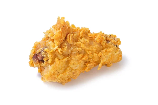 Foto de pernas de frango fritas amarelas crocantes no fundo branco — Fotografia de Stock