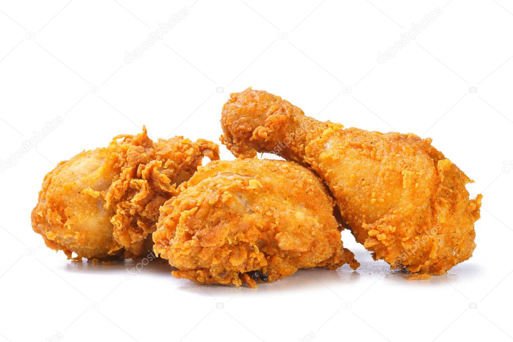 Photo of fried yellow crispy chicken legs