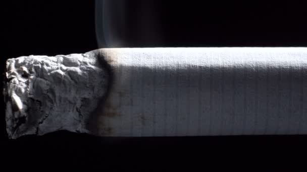 Disparo de cigarrillo humeante en la sombra — Vídeo de stock