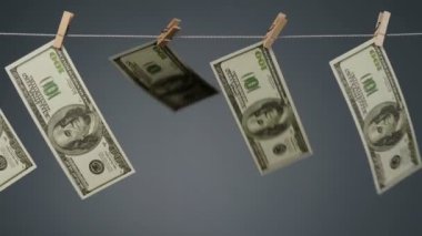 Çırpınan para biriminin çamaşır ipi üzerinde vurulması