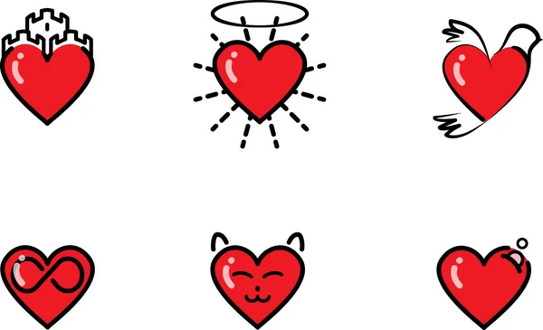 Icônes vectorielles signe amour sentiment coeur et pour Happy Valentine's D — Image vectorielle