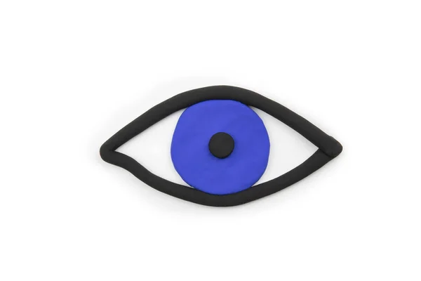 Μάτι Λευκό Φόντο Έννοια Υγείας Και Φροντίδας Των Ματιών Επίπεδη — Φωτογραφία Αρχείου