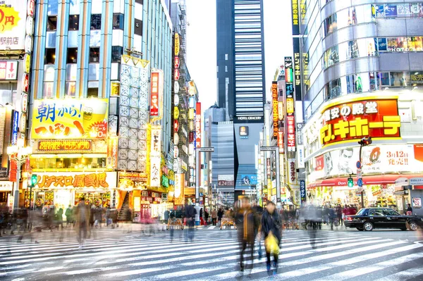 Tokio Marzo 2015 Vida Cotidiana Con Los Viajeros Borrosos Hora — Foto de Stock