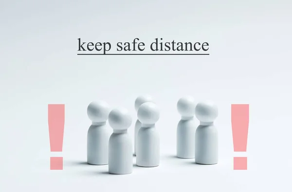 Keep a safe distance sign. Preventive measures. Steps to protect yourself. Social distancing. Preventing the spread of the virus. People with distance measure.