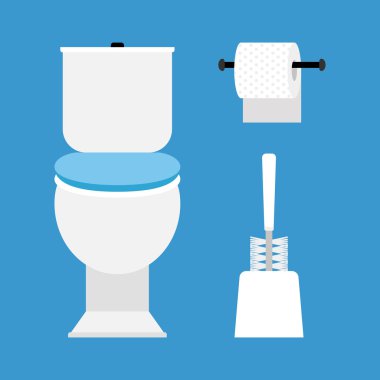 Tuvalet, tuvalet kağıdı ve fırça