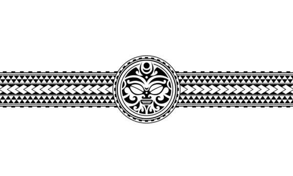 Maori polynésien tatouage bordure tribal motif manchon vecteur. Bracelet Samoan tatouage design avant bras ou pied. Brassard tatouage tribal . — Image vectorielle