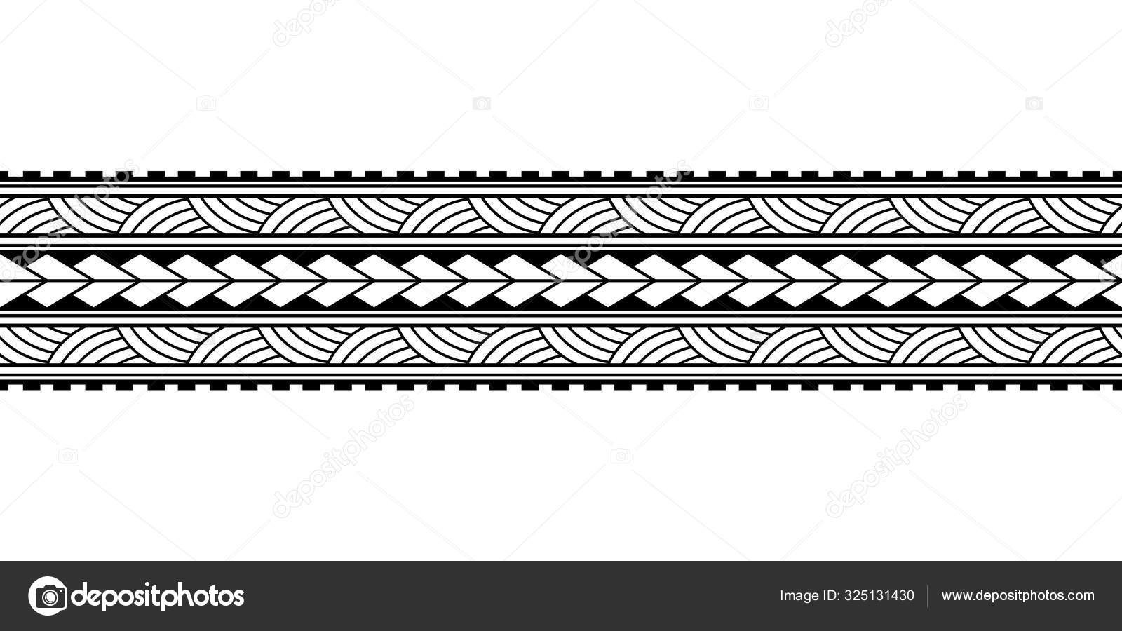 Maori / Polynesian Style bracelet tattoo black and white Stock Photo by  ©bigfatnapoleon 103767014