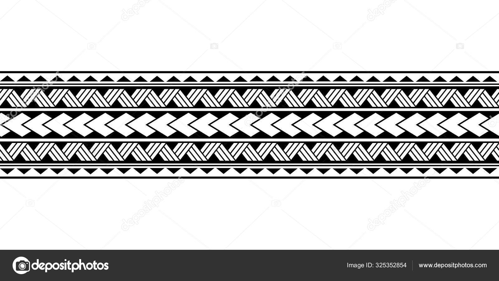 Maori polynesian tattoo border. Tribal sleeve seamless pattern vector.  Samoan bracelet tattoo design fore arm or foot. Armband tattoo tribal. band  fabric seamless ornament isolated on white background Stock Vector | Adobe
