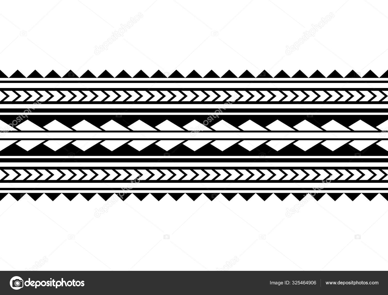 Maori Polynesian Tattoo Bracelet Tribal Sleeve Seamless Pattern Vector Samoan Border Tattoo Design Fore Arm Or Foot Armband Tattoo Tribal Band Fabric Seamless Ornament Isolated On White Background Stock Vector Image By C
