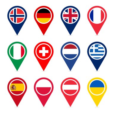 Avrupa ülkeleri bölüm 1 vektör simgeleri tasarımı