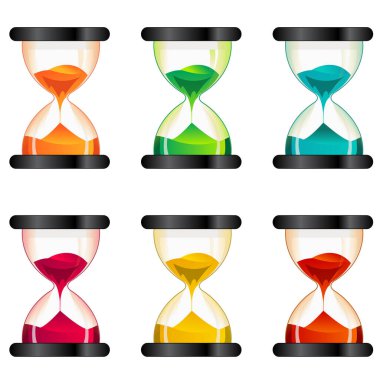 Kum saati tasarımının vektör kümesi