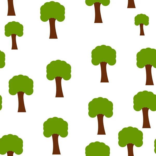 Conjunto Árboles Verdes Patrón Repetitivo — Vector de stock