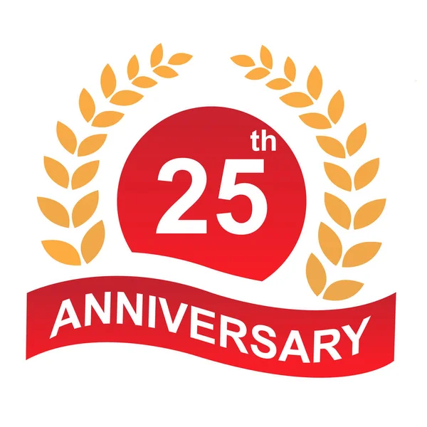 25Ste Verjaardag Vector Logo Illustratie — Stockvector