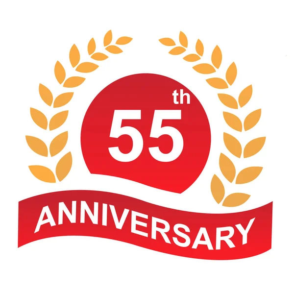 55Η Επέτειος Εικονογράφηση Σήματος Διάνυσμα — Διανυσματικό Αρχείο