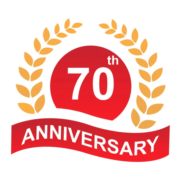 70E Verjaardag Vector Logo Illustratie — Stockvector
