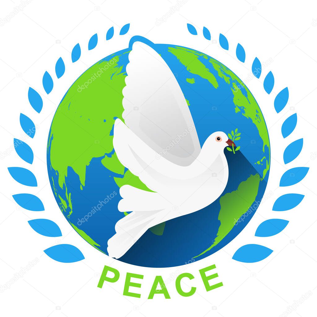 Peace bird globe world illustration
