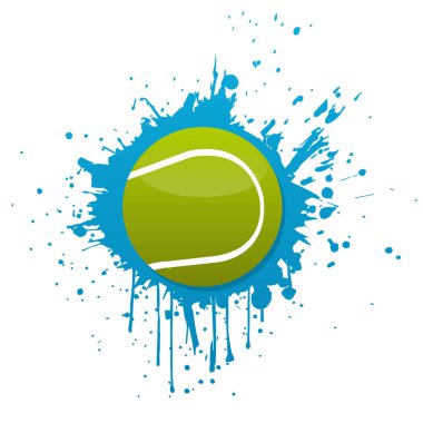 Tenis topu boyası etrafa saçılmış.
