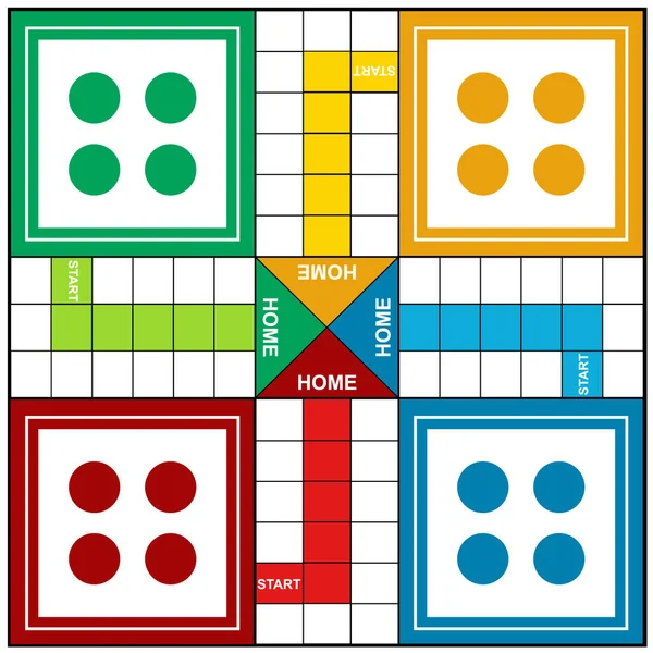 Дизайн Векторной Иллюстрации Настольных Игр Ludo — стоковый вектор