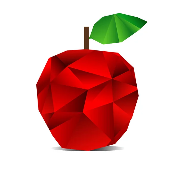 Design Des Apfel Frucht Polygon Glases — Stockvektor