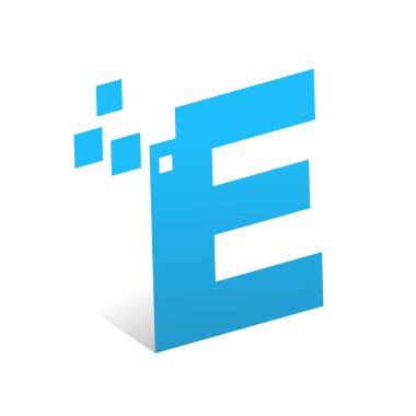 3d E harfi yaratıcı logo tasarımı