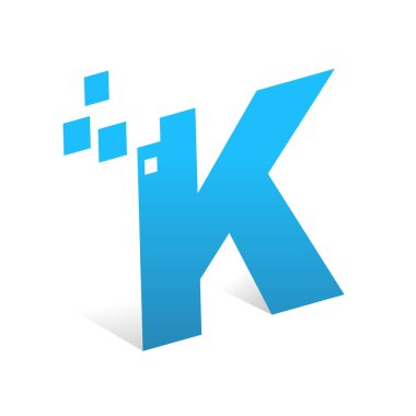 3d Harf K yaratıcı logo tasarımı