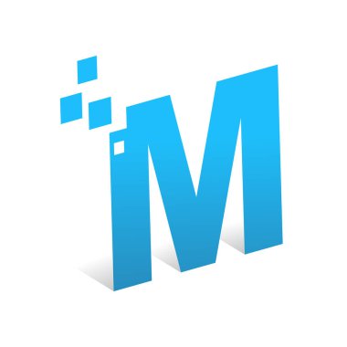 3d Harf M yaratıcı son model logo tasarımı