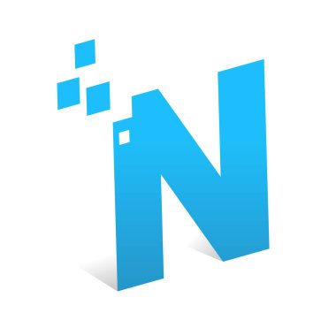 3d Harf N yaratıcı son model logo tasarımı