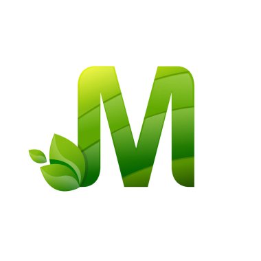 M yapraklı doğal logo vektörü