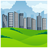 Картина, постер, плакат, фотообои "vector illustration of green city", артикул 354694374