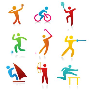 Renkli spor etkinlik simgeleri dizayn edildi