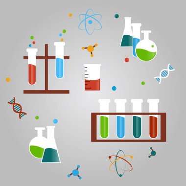 Kimya bilimi ikonu resimleme tasarımı