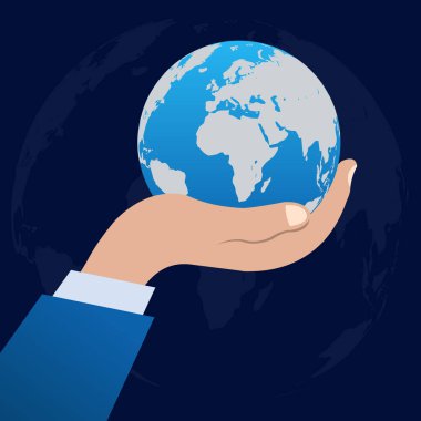 El vektörü illüstrasyonunda dünya küresi