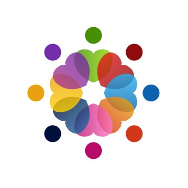 Love Community birliği vektör illüstrasyon sembolü