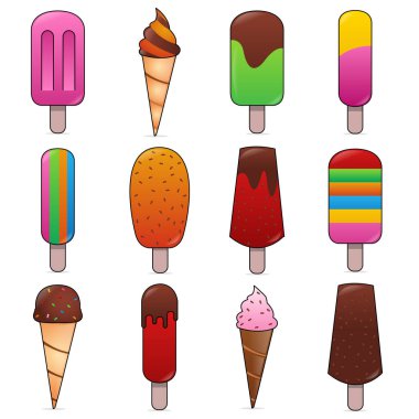 Renkli dondurma dizaynı.