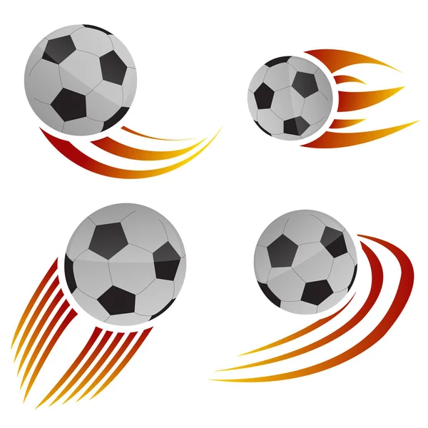 Set Palloni Calcio Vettoriale Art Design — Vettoriale Stock