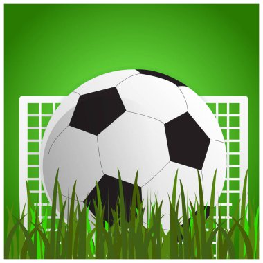 Çim vektör illüstrasyonunda futbol topu