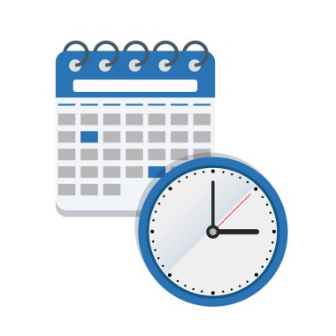 Clock and calendar illustration design clipart