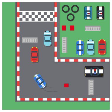 2B araba oyunu vektör çizimi