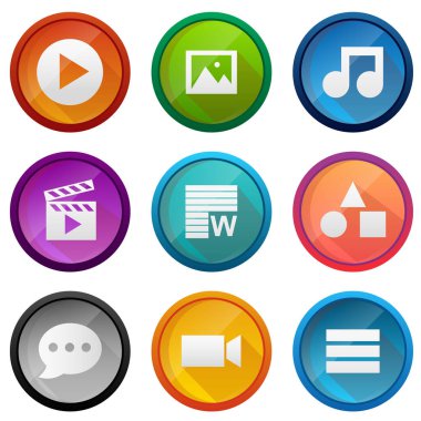 Düğme simgeleri vektör illüstrasyon tasarımını ayarlar