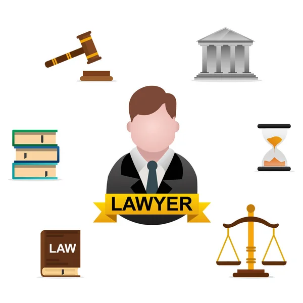 Lawyer Set Icons Design — Stock Vector