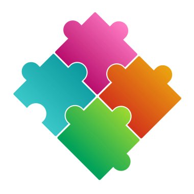 renkli yapboz parçaları vektör illüstrasyonu