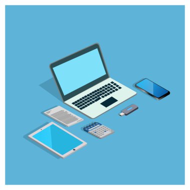 3B teknoloji simgeleri vektör illüstrasyonu